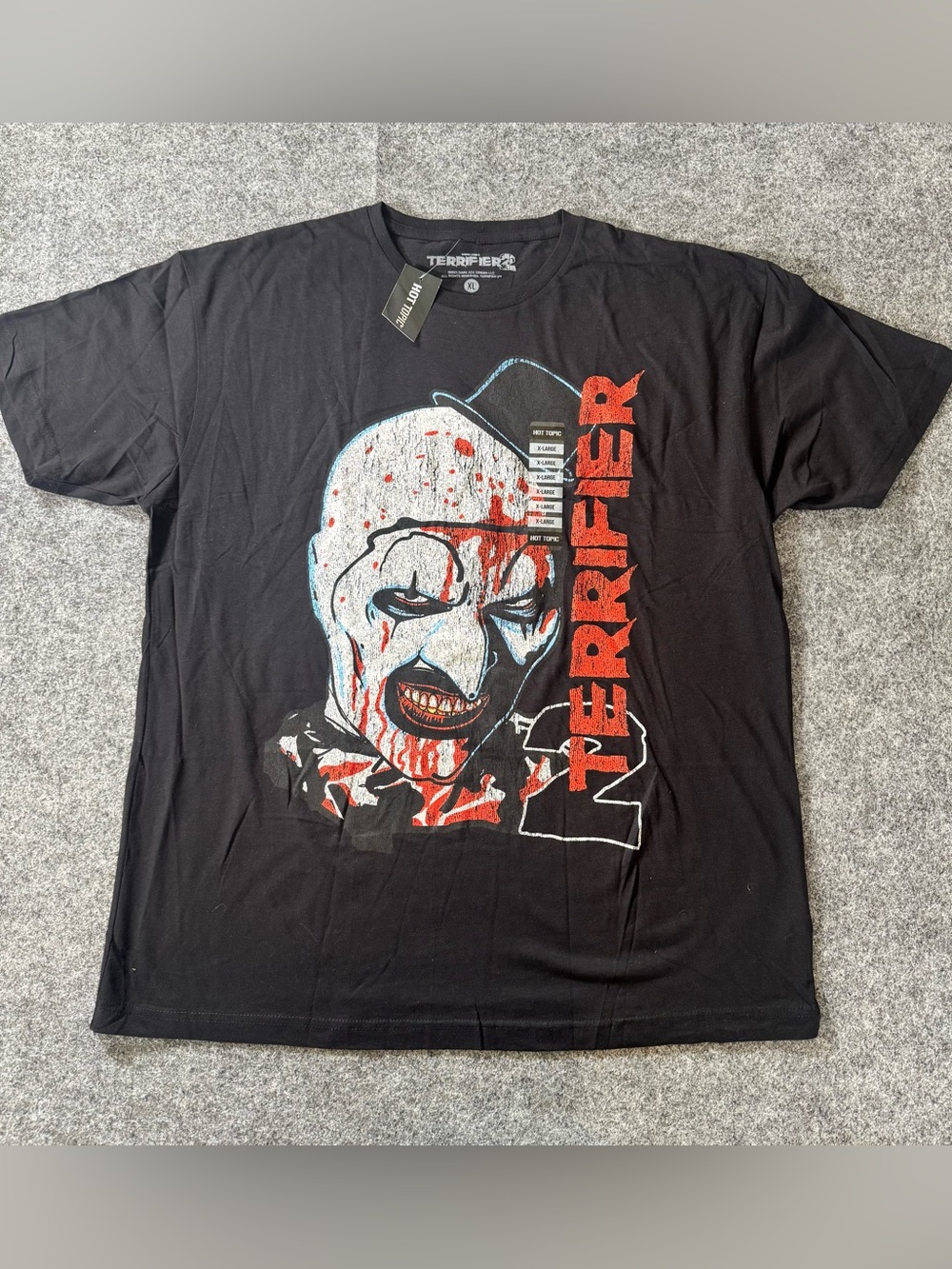 Terrifier 2 Art the Clown T Shirt Men's XL Black Hot Topic NWT Horror Movie Tee.
